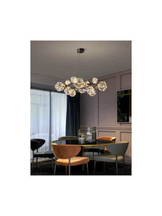 Lightplanet Lustră Transparent LED cu Alb Cald Lumină 80x80cm.
