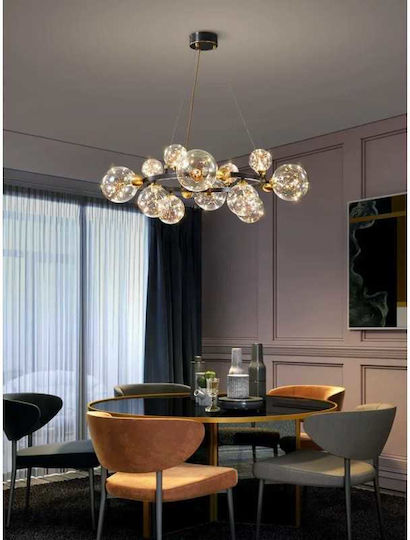 Lightplanet Lustră Transparent LED cu Alb Cald Lumină 80x80cm.