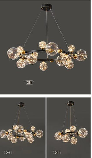 Lightplanet Lustră Transparent LED cu Alb Cald Lumină 80x80cm.