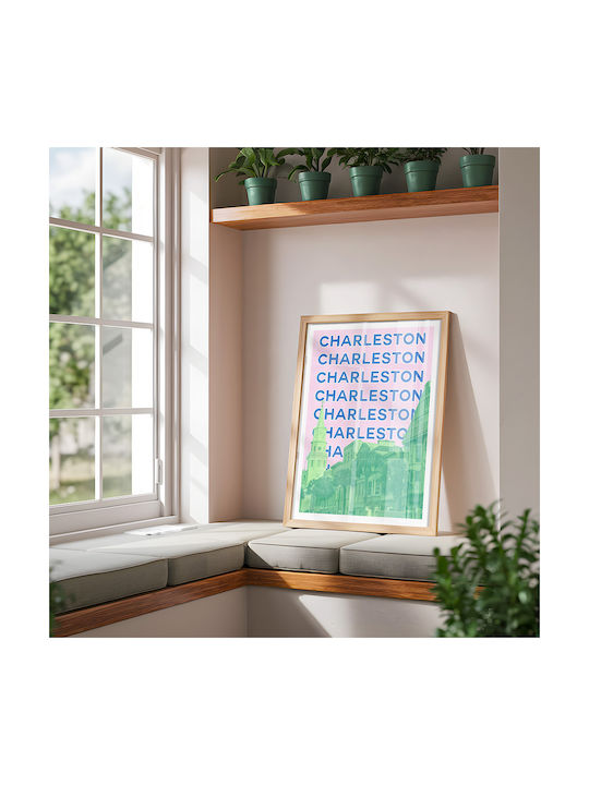Poster Charleston Pop Art Pst25510 21cm X 30cm Μαύρη Ξύλινη Κορνίζα