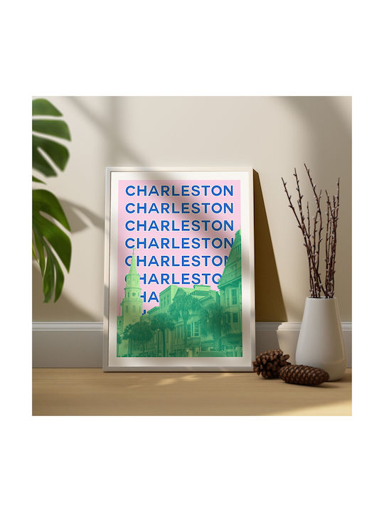 Poster Charleston Pop Art Pst25510 21cm X 30cm Λευκό Κάδρο Pvc