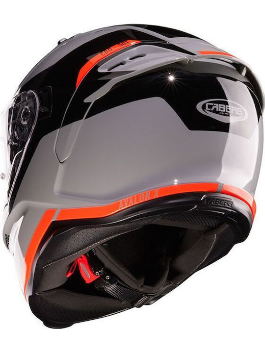 Caberg Avalon-X Pure Grey/Black/Red Fluo Κράνος Μηχανής Full Face ECE 22.06 1500gr