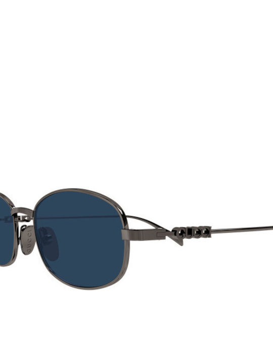 Gucci Unisex Sunglasses with Grey Metallic Frame and Blue Lenses GG1940S