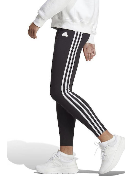 Icons 3-Stripes Running Γυναικείο Cropped Κολάν Μαύρο