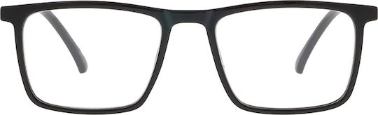 Brilo Herren Lesebrille +2.00 in Schwarz Farbe BR130BLACK2.00