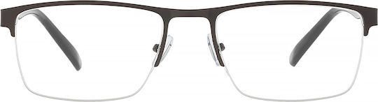 Brilo Men's Reading Glasses +2.00 in Gray color BR122GUN2.00
