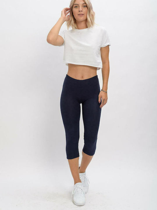Women's Capri Training Legging Navy Blue