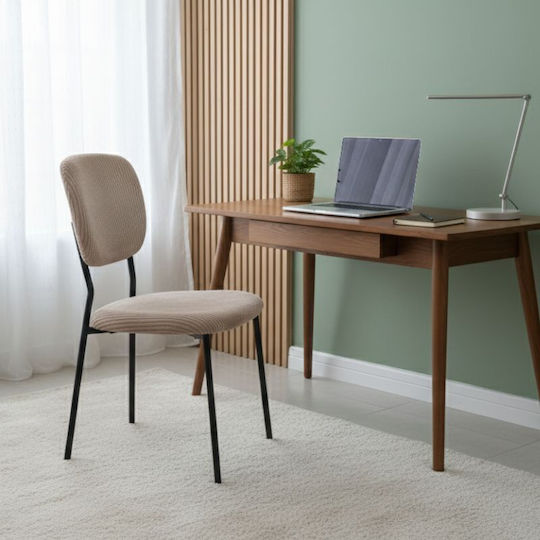 Kevin Dining Room Fabric Chair Mocha - Black 48x51x87cm
