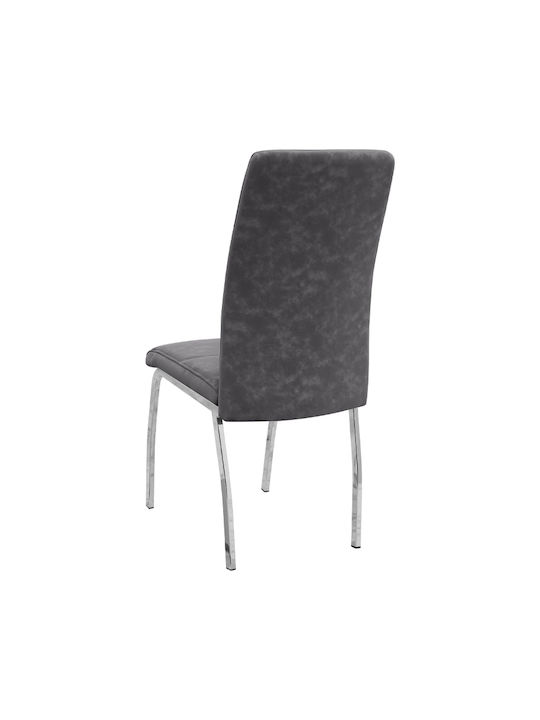 Alma Dining Room Artificial Leather Chair Grey 42x53x97cm