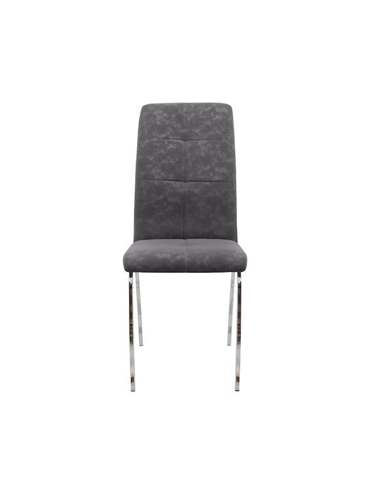 Alma Dining Room Artificial Leather Chair Grey 42x53x97cm