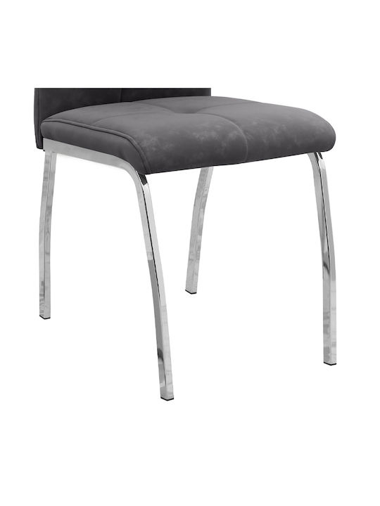 Alma Dining Room Artificial Leather Chair Grey 42x53x97cm