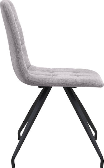 Bianca Dining Room Fabric Chair Beige - Black 43x56x84cm