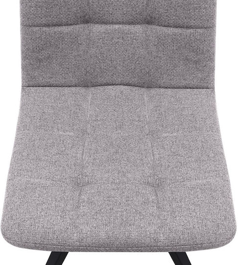 Bianca Dining Room Fabric Chair Beige - Black 43x56x84cm