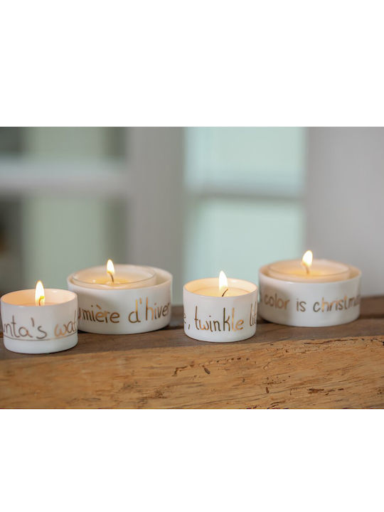 Raeder Candle Holder suitable for Tealights Porcelain in White Color 6x6x5.5cm 1pcs