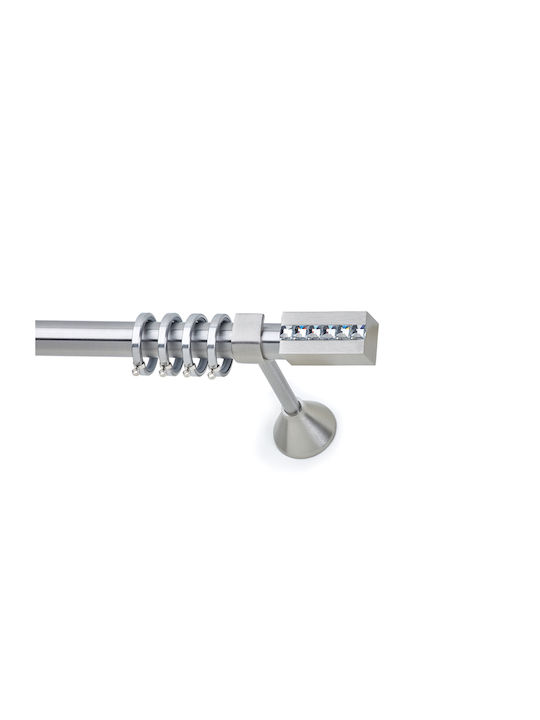 Anartisi Metallic Curtain Pole Inox Single Φ25mm 160cm Nickel Satin
