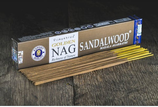 Aρωματικά Στικ Golden Nag Sandalwood Vijayshree Masala Agarbathi 15g