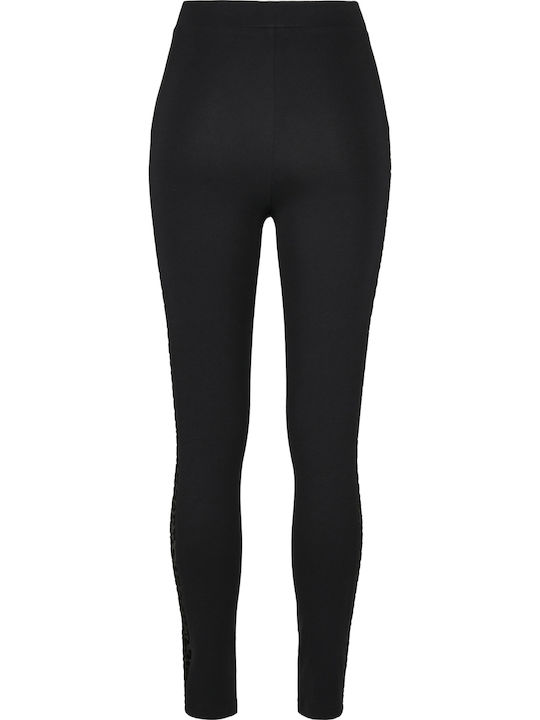 Frauen Lang Leggings Hochgeschnitten Schwarz