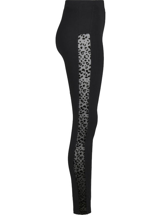 Frauen Lang Leggings Hochgeschnitten Schwarz