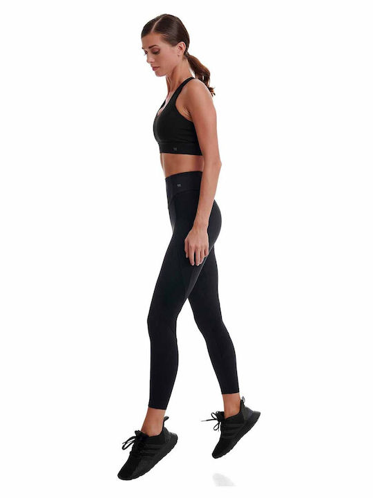 Training Γυναικείο Cropped Κολάν Σύσφιξης Ψηλόμεσο Μαύρο