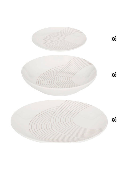Secret de Gourmet Geschirrset aus Porzellan Weiß 18Stück