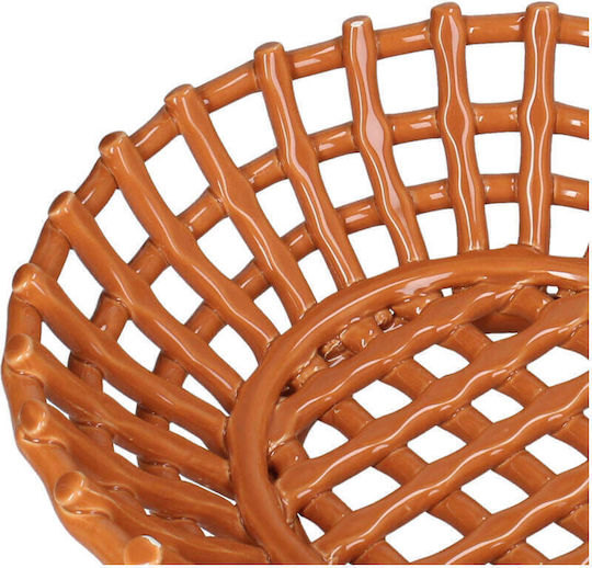 Selected by Pragmatic Fruit Bowl Ceramic Brown 30x30x9cm
