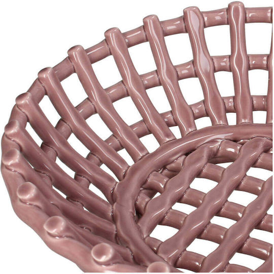 Selected by Pragmatic Fruit Bowl Ceramic Pink 30x30x9cm