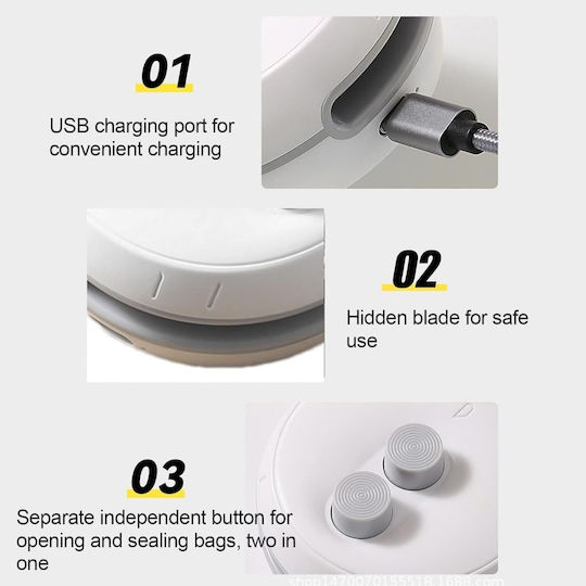 Mini Rechargeable Food Bag Sealing Device White