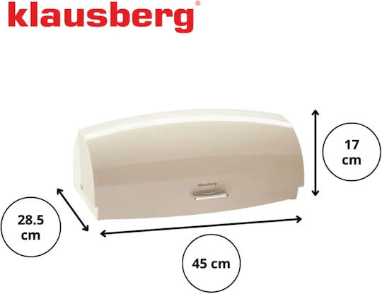Klausberg Bread Box with Lid Inox Gray 45x28.5x17cm