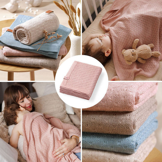 Babyono Одеяло Детски пелени за пелени Бамбук Розов 75x100см.