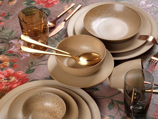 Cryspo Trio Sandy Beige Porcelain Dinnerware Set 47.500.40 20pcs