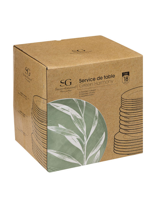 Secret de Gourmet Geschirrset Keramik Grün 18Stück