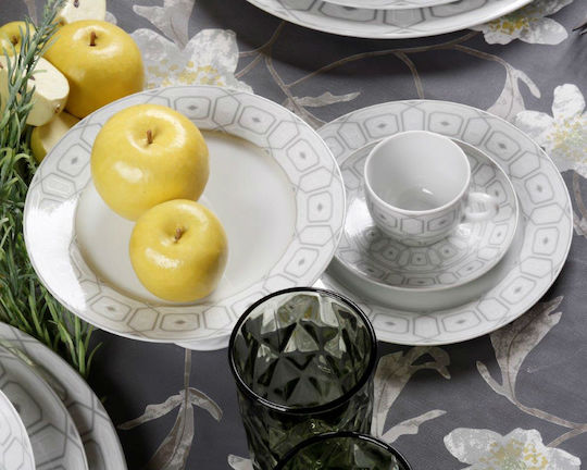 Cryspo Trio Ovvio White Porcelain Dinnerware Set 20pcs