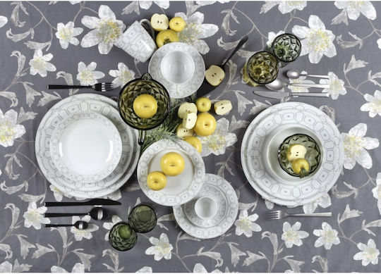 Cryspo Trio Ovvio White Porcelain Dinnerware Set 20pcs