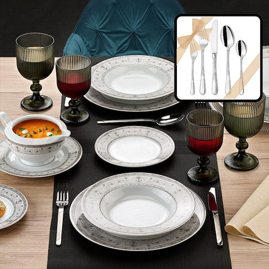 White Porcelain Dinnerware Set 72pcs