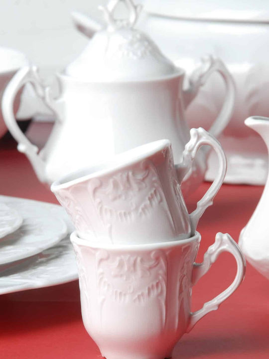 Cryspo Trio Regina Geschirrset aus Porzellan White 53.000.30 72Stück