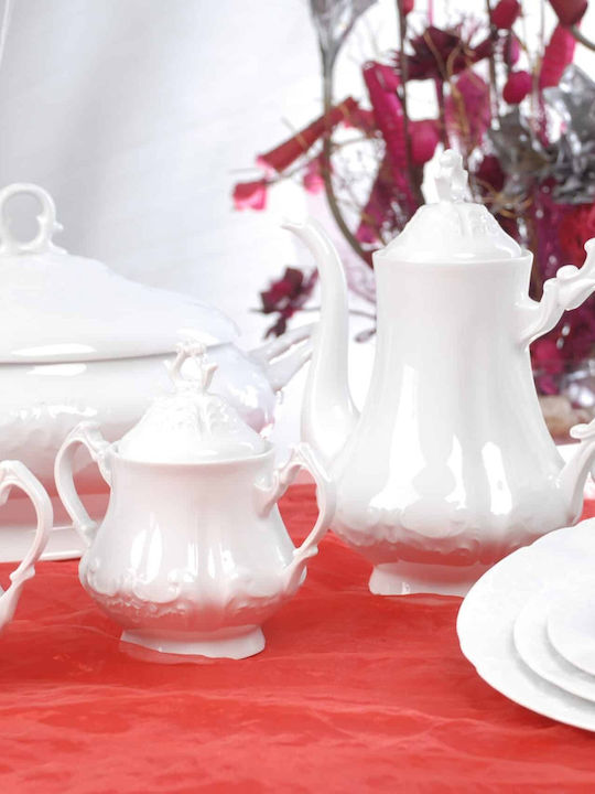 Cryspo Trio Regina Geschirrset aus Porzellan White 53.000.30 72Stück