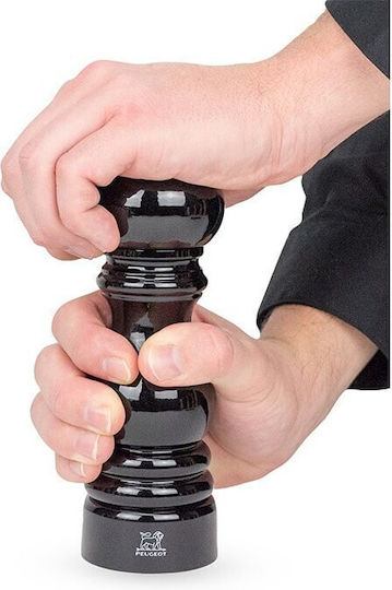 Peugeot Paris Χειροκίνητος Μύλος Πιπεριού Ξύλινος Beech Wood Black Lackered 18cm