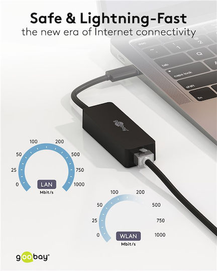 Goobay 76579 Αντάπτορας Δικτύου USB-C με Ενσύρματη Σύνδεση Gigabit Ethernet