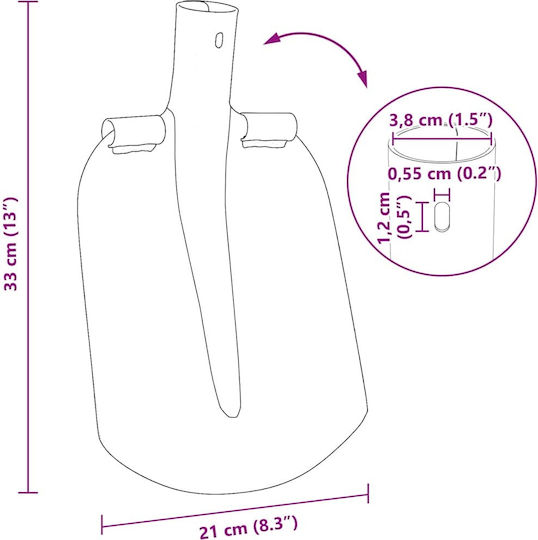 vidaXL Sandschaufel Kopf Silber 33 x 21 cm Stahl Pulverbeschichtung