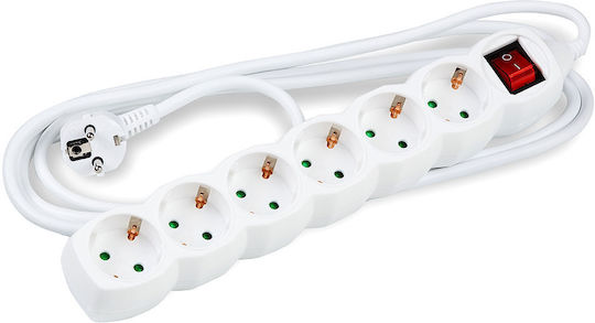 Technik Power Strip with Surge Protection 6 Positions with Switch and Cable 1.5m