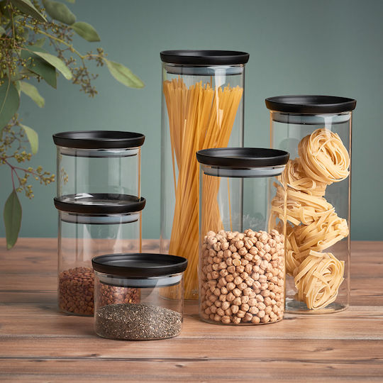 Zeller General Use Vase with Lid Plastic Black 1250ml