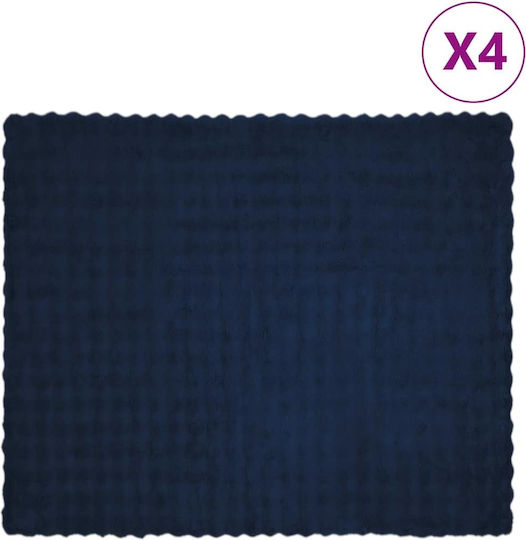 vidaXL Pătură Blănoasă Superdublă 220x240cm Albastru Marin