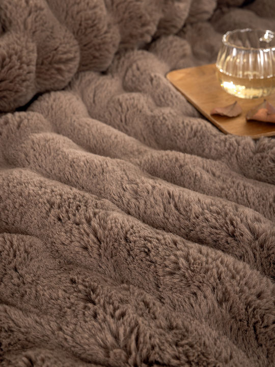 Palamaiki Heather Κουβέρτα Γούνινη Μονή 160x220εκ. Brown