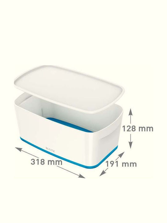 Leitz Mybox Wow Plastic Storage Box with Lid Blue 31.8x12.8x19.1cm 1pcs