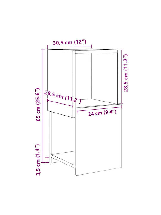 Ντουλάπι Γραφείου Ξύλινο Λευκό 30.5x30x65cm