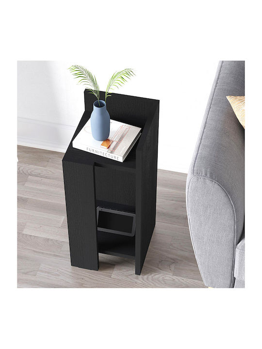 Bedside Table Elos Wooden Black 25x27x60cm