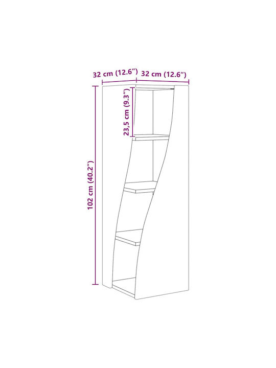 Kabinett Büro White 32x32x102cm