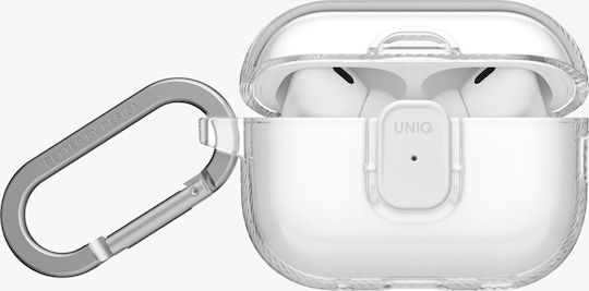 Uniq Glase Hülle Silikon mit Haken in Transparent Farbe für Apple AirPods Pro 3