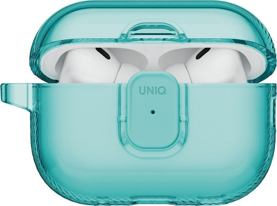 Uniq Glase Case Silicone with Hook in Turquoise color for Apple AirPods Pro 3