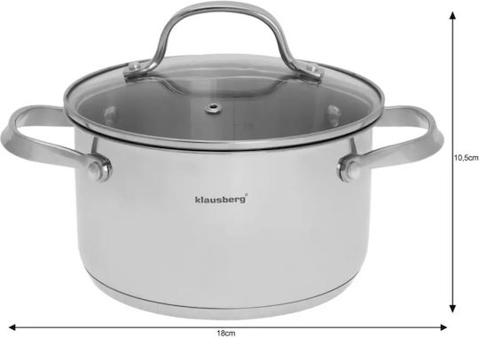 Klausberg Töpfe Set aus Rostfreiem Stahl Silver mit Antihaftbeschichtung 5 Stück